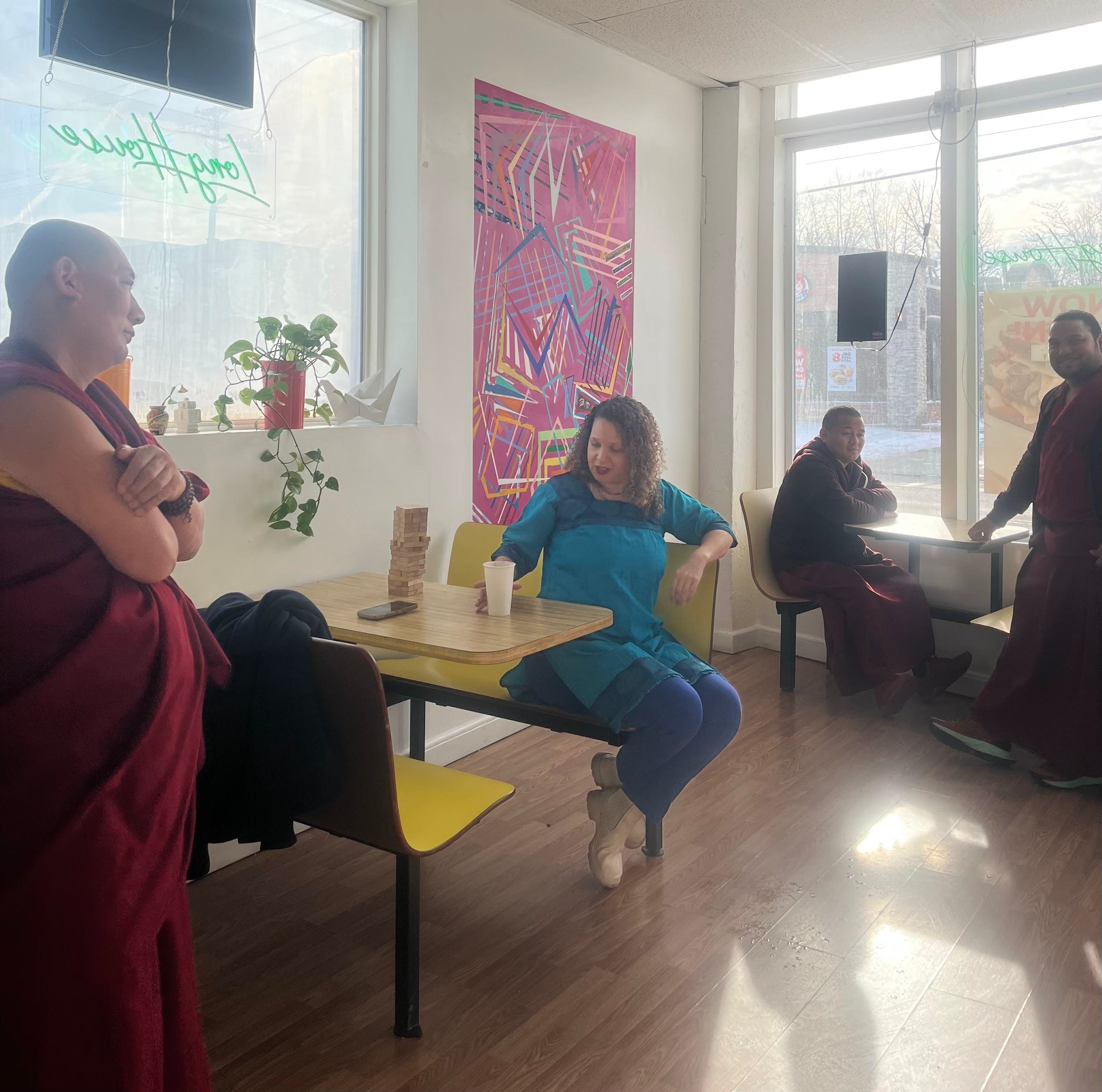Visitors and guests at LongHouse gathering